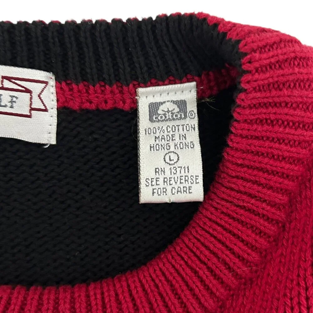 John Ashford Golf Vtg Christmas Grandpa Argyle Preppy Academia Knit Sweater (L)